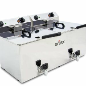 Freidora eléctrica EVOLUTION con grifo capacidad 12+12 litros con potencia 4,5+4,5 kw monofásica con contactor EVO1212G - Imagen 1