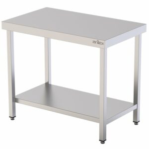 Mesa Central acero inoxidable AISI 304 con estante 1000x700x850 mm - Imagen 1