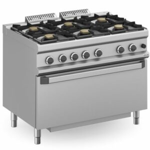Cocina a gas 6 fuegos 6x7 Kw con Horno EXTRA GRANDE a Gas MFB711FGMXL MAGISTRA PLUS 700 - Imagen 1