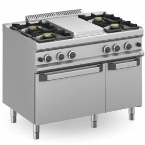 Cocina a gas 4 fuegos 4x7 Kw y Plancha Central 5,5Kw con Horno a Gas MFB711MFG4XL MAGISTRA PLUS 700 - Imagen 1