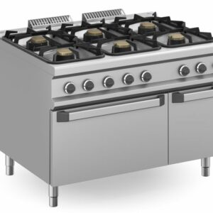 Cocina a gas 6 fuegos 3x7 + 3x11 Kw con Horno a Gas MFB912AFGXXL MAGISTRA PLUS 900 - Imagen 1