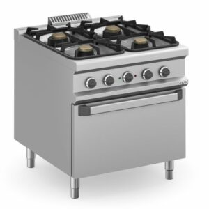 Cocina a gas 4 fuegos 2x7 + 2x11 kW con Horno Eléctrico MFB98FEXL MAGISTRA PLUS 900 - Imagen 1