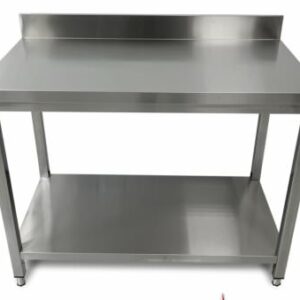 Mesa mural con estante con 2 omegas 1000 x 600 mm x 850H Espesor 1 mm - Imagen 1